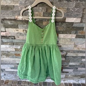 Cynthia rowley Girls' Mint Green Dot-Texture Button Front Dress